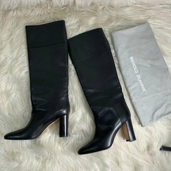 Manolo Blahnik Shoes - Manolo Blahnik Chocolate Brown Calfskin Knee High